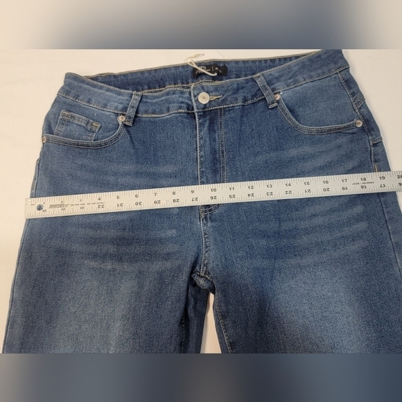 JFN Just Fashion Now Women's XL High Rise Skinny Cuffed Denim Blue Jean - Picture 2 of 11